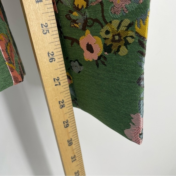 Sumissura floral jacquard green pants Sz 4 S - Picture 7 of 7